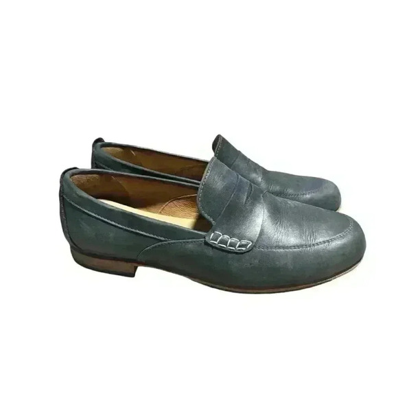 Adelante The Sabina Women's Penny Loafer Leather Shoe Denim Blue Size 9.5 D - Picture 3 of 10